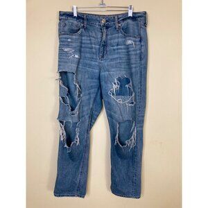 American Eagle Hi-Rise Tom Girl Distressed Jeans Womens 14 Short